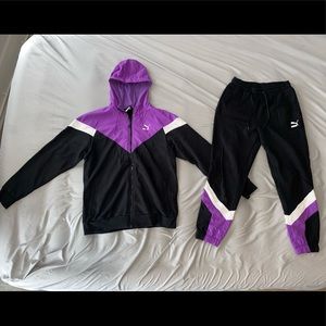 PUMA MEN'S BLACK & PURPLE PREMIUM
SWEATSUIT